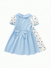 Balabala Children's Dress, Children's Summer Casual Dress, Personalized Splicing, Girls' Cute Children's Wear
